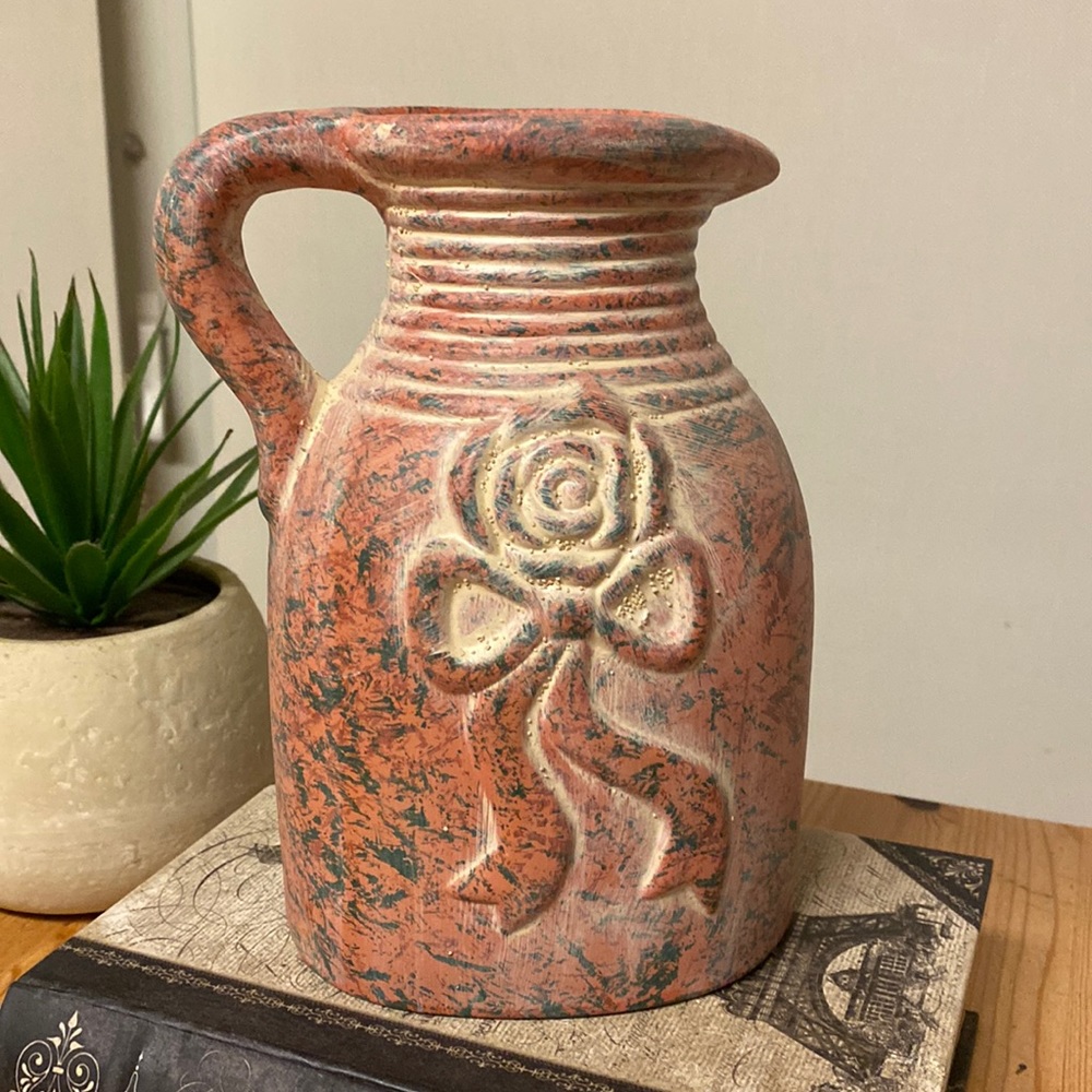 2/$10 🇨🇦 Decorative Clay Vase - 8 inches tall